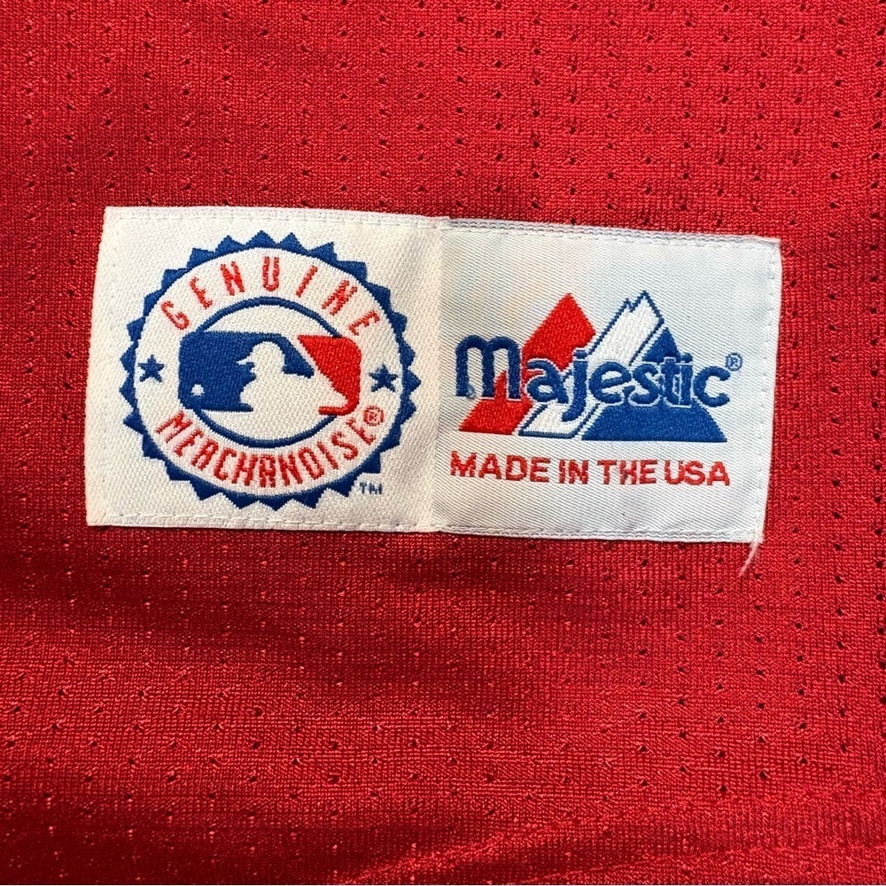 Vintage 90s Cleveland Indians MLB Chief Wahoo Majestic Jersey XXL RED USA - Picture 12 of 12